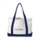Orangebag 600D Polyester Navy Blue Tote Bag with Front Pocket 4 Gusset