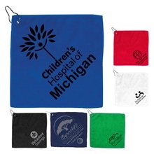 THE WEDGE 300GSM Heavy Duty Microfiber Golf Towel with Metal Grommet and Clip 12 x 12