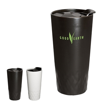 Prime Line 14 oz Double Wall Ceramic Textured Tumbler