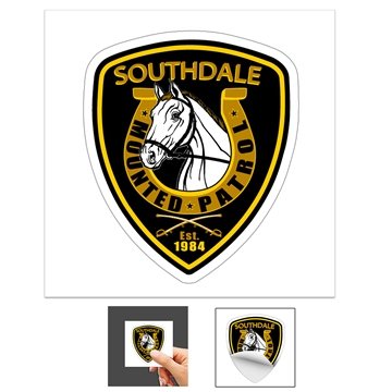 “CUSTOMCUT™” 2 sq inch to 9 sq. inchFull Color Custom Shape Removable Vinyl Stickers in Singles