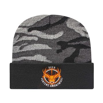 Urban Camouflage Knit Cap with Solid Color Cuff